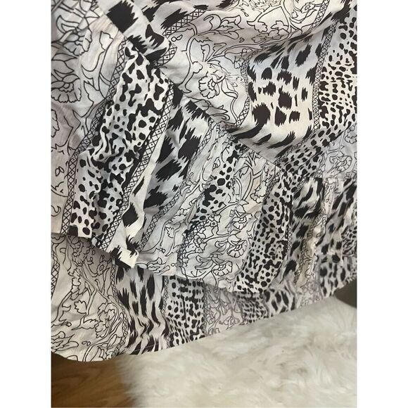 Brass Monkey Boutique Mixed Animal Print Tiered Ruffle Maxi Dress S - Picture 5 of 8